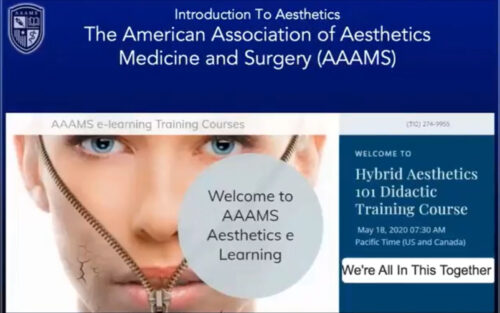 American Association of Aesthetic Medicine and Surgery Aesthetics 101 Hybrid Training Course 2020