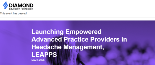 Diamond Education Foundation Launching LEAPPS Headache Management 2025